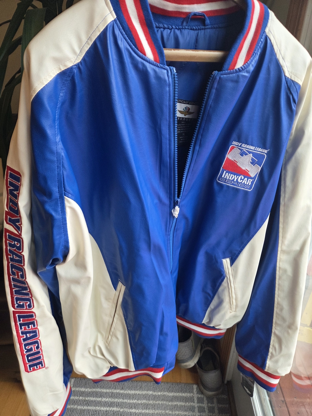 Blue and Cream Racing Bomber Jacket - Picture 4 of 5